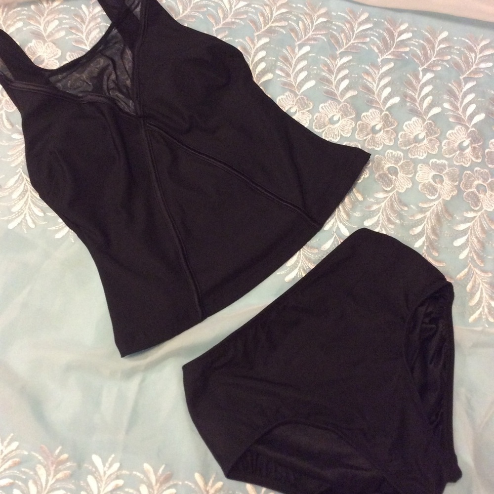 Longitude 2 pc. Swimsuit. Black, like new. Size 6